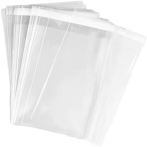 100 Pieces (9x12 Inch) Clear Plastic Bags for Packaging, Clothing & T-Shirts Strong Packing Self Adhesive Cellophane Bag by Muyindo+is+a+surprise