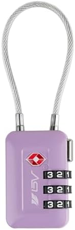 TSA Accepted Luggage Travel Lock, Set-Your-Own Combination Lock for School Gym Locker, Luggage Suitcase Baggage Locks, Filing Cabinets, Toolbox, Case (Purple, 1 Pack) by BV