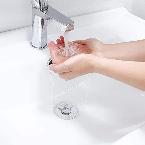 Universal Bathroom Sink Stopper, for 1.1-1.5 Inch Bullet Core Push Type Basin Pop Up Drain Filter, Bathtub Converter Sink Drain Strainer Plug No Overflow with Basket Hair Catcher - Image 6