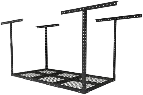 Soywey 3 x 6FT Overhead Garage Storage Rack,Adjustable Ceiling Storage Racks,Garage Shelving Heavy Duty Storage Organizer System,Load 500LBS Weight(Black) - Image 7