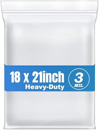 30Pcs 18"X21" Thick 3Mil Large Clear Reclosable Zip Seal Lock Plastic Bags by Macoota