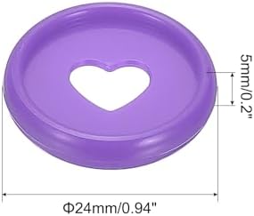 PATIKIL 24mm Plastic Book Binding Discs, 11 Pack Discbound Expansion Discs Heart Binder Rings for DIY Notebook Planner, Purple - Image 2