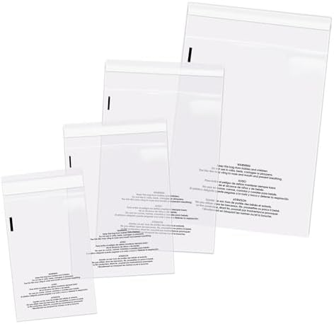 Poly Bag Bundle Combo Pack of 400-6X9, 8X10, 9X12, 11X14 Self Seal by SpartanIndustrial