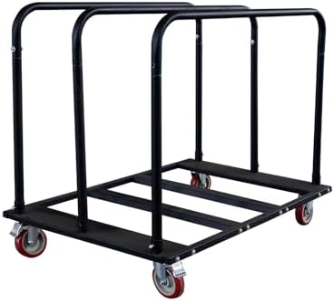Folding Table Cart, Heavy Duty Table Dolly with 5" PU Swivel Wheels, 1800 LBS Capacity Drywall Trolley, 10 Table Load for Party Events, Hotel, Warehouse, Factory, Moving Panels, Drywall, Boxes by Unknown