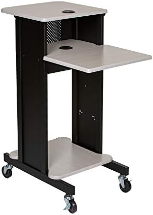 OEF Furnishings Presentation Cart and Stand, OEFPRC200, Steel Frame, Ivory Woodgrain - Image 3