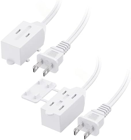 [ETL Listed] Cable Matters 2-Pack 2 Prong 3-Outlet Extension Cord, 10ft by CableMatters