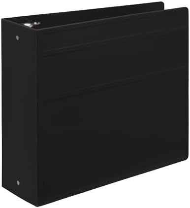 Carstens 4-Inch Heavy Duty 3-Ring Binder - Side Opening, Black, Durable Plastic, No-Gap Rings, Waterproof Cover, No Pockets, Holds 600 US Letter Sheets, BPA-Free, Made in USA (1845-3R), Case of 10 - Image 2