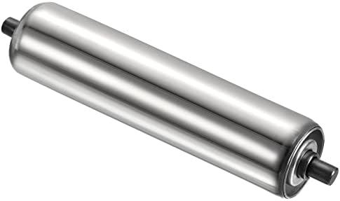 PATIKIL Conveyor Roller 2" Diameter 10" Length, Stainless Steel Gravity Transmission Replacement Part Galvanized End, Silver by PATIKIL