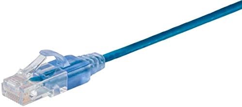 Monoprice SlimRun Cat6A Ethernet Patch Cable - Snagless RJ45 UTP Pure Bare Copper Wire 10G 30AWG 20ft Blue 5-Pack - Image 2