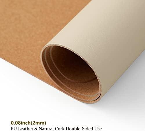 Cork Desk Mat - Dual-Sided Desk Pad for Office and Home - Desk Organization and Accessories - Ideal for Large Mouse Pad and Desk Mats on Top of Desks(Beige,27.6"x 13.8") - Image 3