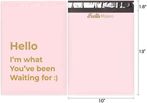 Fenia Pink Poly Mailers 10x13 inch Shipping Bags for Clothing, Poly Packaging Bags, Self Seal Shipping Envelopes, Pink Poly Mailers for Small Business, Business Text Printed Design -(2.4Mil 100Pcs) - Image 2