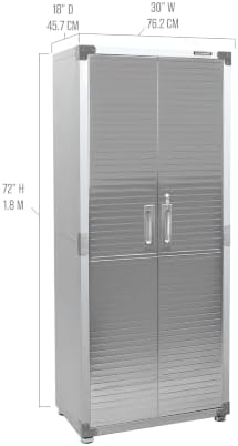 Seville Classics UltraHD Solid Steel Lockable Metal Storage Cabinet Locker Organizer, w/Adjustable Shelves for Garage, Warehouse, Office, Classroom, Granite, 30" W x 18" D x 72" H - Image 3