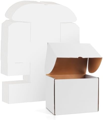 WIFTREY 8x6x6 inches White Shipping Boxes set of 25, Small Corrugated Cardboard Box for Packaging Small Business, Mailing, Moving by WIFTREY
