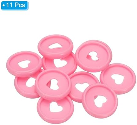 PATIKIL 24mm Plastic Book Binding Discs, 11 Pack Discbound Expansion Discs Heart Binder Rings for DIY Notebook Planner, Pink - Image 3