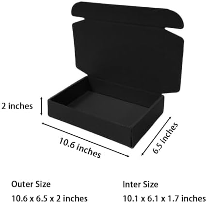 50 Pack 10.6x6.5x2 in Black Shipping Boxes - Image 2