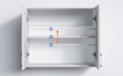 White Laundry Room Cabinets and Storage with 2 Doors and Utility Adjustable Shelf，Gabinetes Para Cocina Cupboard Kitchen Organizers and Storage Pantry Wall Mounted 12.4"D x 23.6"W x 19.7"H - Image 4