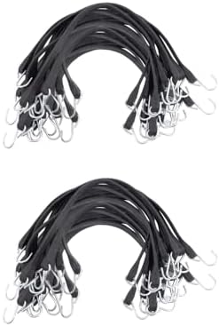 Mytee Products 100 Pack 9" EPDM Rubber Tarp Bungee Straps with Crimped S Hooks Tie Down Cords Heavy Duty, Ideal for Securing Tarps, Canvases, Cargo by MyteeProducts