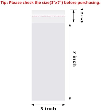 Morepack 3x7 In Cookie Bags Clear Self Sealing Cellophane Treat Bags 200Pcs - Image 2