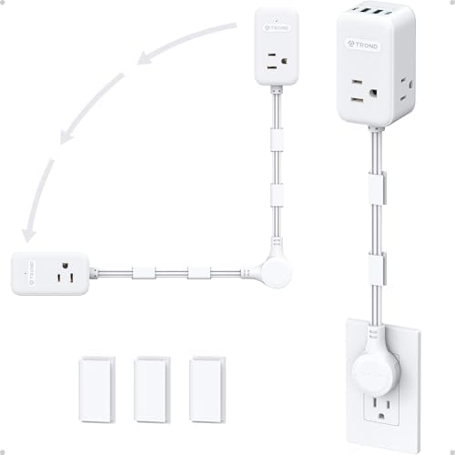 TROND Electrical Outlet Extender 360° Rotating Plug with 20W USB C, 18in by TRONDOfficial