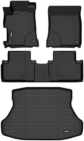 Floor Mats & Cargo Liner Set Fit for Acura ILX 2013-2022 All Weather Protection TPE Anti-Slip Automotive Full Set Floor Liners Custom Acura ILX Accessories - Black by HAFIDI