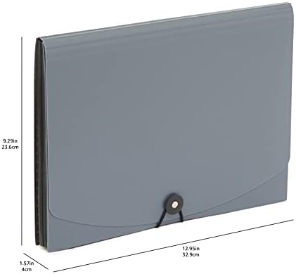 Amazon Basics Expanding Organizer File Folder for Documents, Letter Size, 13 Pockets, Waterproof, Black & Gray, 2-Pack - Image 6