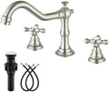 gotonovo Bathroom Faucet 3 Hole Vintage, Brushed Nickel, H C Label by HOME