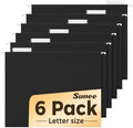 SUNEE 6 Pack Hanging File Folders,Hanging File Folders Letter Size with 1/5-cut Tabs,Black Folders,Stay Organized for Your Home and Office Bulk File and Documents by SUNEE