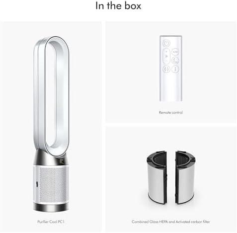 Dyson Purifier Cool PC1, HEPA Air Purifier Tower Fan, App and remote controlled, 350° oscillation, 10 levels, bladeless (White) - Image 5