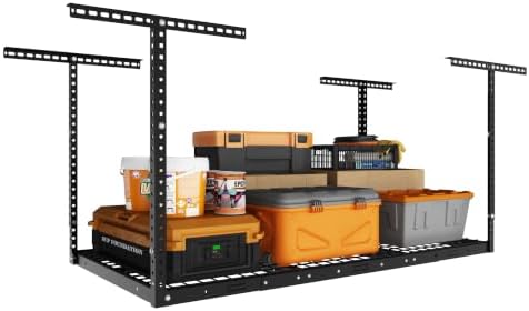3x6ft Overhead Ceiling Garage Storage Rack, 450LBS Capacity, Black by eShelf
