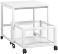 VERMESS End Table, 19.7" Mini Fridge Stand with Storage, Printer Stand with Storage Drawer, Rolling File Cabinet Cart with Wheels, Mobile Printer Beverage Fridge Table for Home Office Bedroom (White) by VERMESS