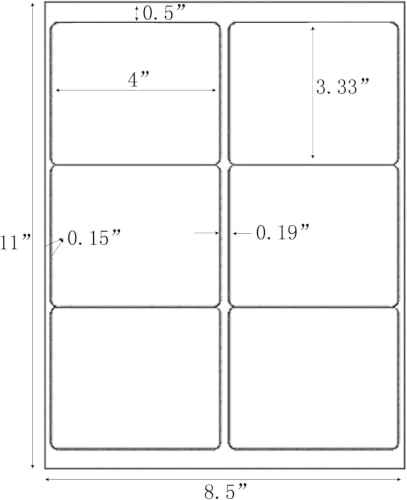 MPRT 5000 Sheets 3-1/3" x 4" Shipping Address Labels Printable Label Stickers Paper for Laser/Inkjet Printer 6 per Page Mailing Labels, FBA Box Labels - Matte, 30000 Labels - Image 3
