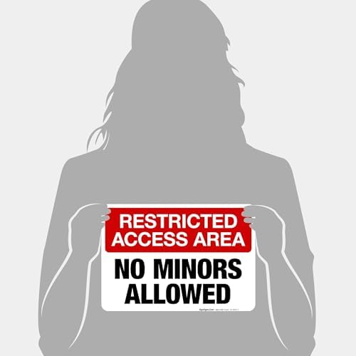 Restricted Access Area No Minors Allowed Sign, 10x7in Weather Resistant 4 Mil Vinyl Stickers by Sigo Signs - Image 4