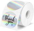 2" Circle Holographic Thermal Label Stickers, Round Printable Rainbow Glitter Thermal Printer Sticker Labels for Gift Wrapping, Self-Adhesive DIY Custom Logo Design- Silver (300Pcs/Roll) by Unknown