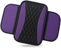 Car Center Console Cover, Upgraded Patchwork Leather Arm Rest Cover with Side Storage Pockets, Comfortable Auto Armrest Protector Cushion, Universal Middle Console Pad for SUV, Sedan (Purple) by Unknown