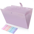 SKYDUE Expanding File Folder, Accordion File Organizer with 8 Pocket, Expandable Document Paper Receipt Holder for School Office Hospital, Letter/A4 Size Purple by SKYDUE