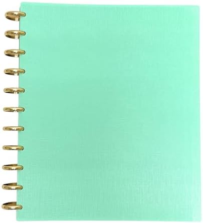 Talia Discbound Notebooks, Planner, Customizable, With 1" Gold Discs (Sage Green, Letter (8.5in x 11in)) by Talia