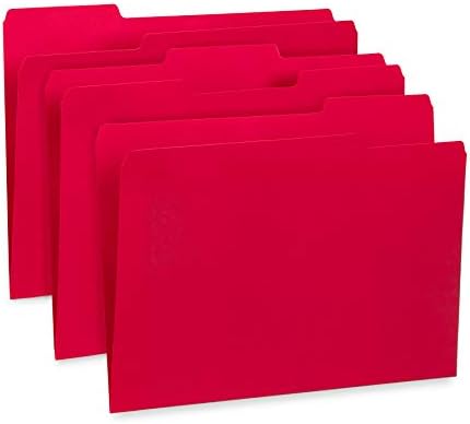 Blue Summit Supplies 100 File Folders, Letter Size, 1/3 Cut Tab, Red - Image 3