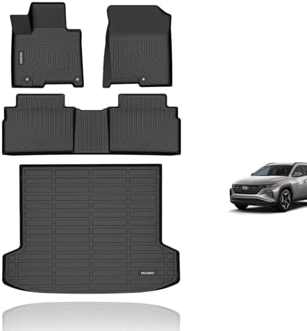KELCSEECS Floor Mats & Cargo Liner Custom for 2026 2025 2024 2023 2022 Hyundai Tucson Plug-in Hybrid All Weather Car Mats Cargo Mat Trunk Mat Hyundai Tucson PHEV Floor Mats Trunk Liner by KELCSEECS