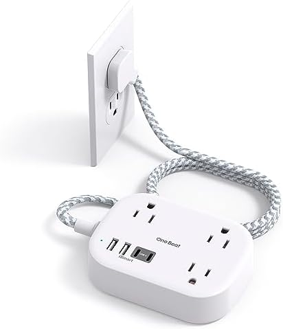 Cruise Essentials 2026,One Beat Travel Power Strip with USB C,Flat Plug 6ft by OneBeat