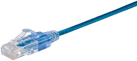 Monoprice - 129425 SlimRun Cat6A Ethernet Patch Cable - Snagless RJ45 UTP Pure Bare Copper Wire 10G 30AWG 2ft Blue 5-Pack - Image 2