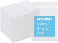 500 PCS 3" x 4" Small Plastic Bags 2 Mil Mini Clear Plastic Poly Bag by BESARME