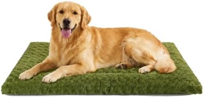 Exsnugy Washable Dog Bed Mat Large Size Fluffy Pet Crate Pad 42x28 XL by Exsnugypetproducts