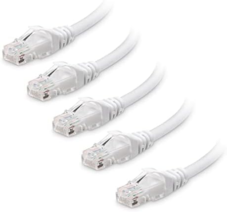 Cable Matters 10Gbps 5-Pack Snagless Cat 6 Ethernet Cable, 10ft, White by CableMatters
