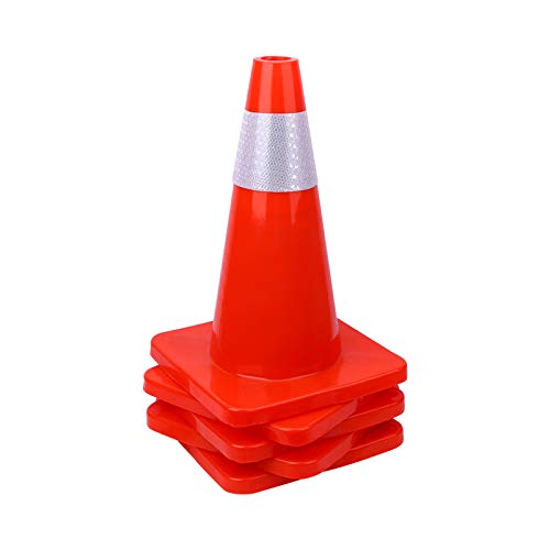 18" Traffic Cones PVC Safety Road Parking Cones Weighted Hazard Cones - Image 8