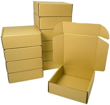 50 Pack 4.7x4.7x1.6 in Gold Shipping Boxes by Unknown