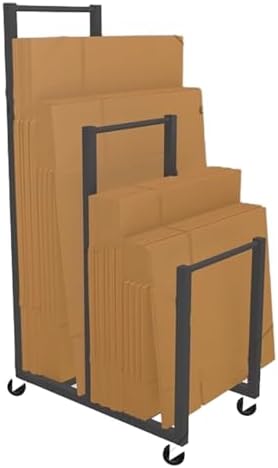 Commercial Carton Storage Rack Cartons Cart, Large Portable Cardboard Stand with Casters Wheels, for Warehouse/Shipping Station Hold Broken Down Boxes(Hold 30-60 Pcs) - Image 7