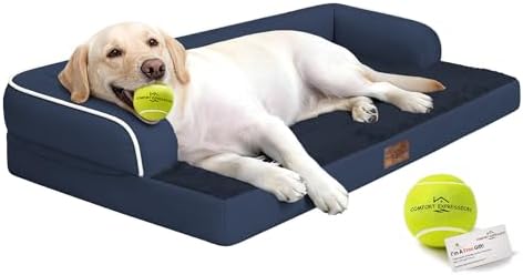 Comfort Expression Waterproof XXL Dog Bed with Bolster for Extra Large Dogs by ComfortExpression