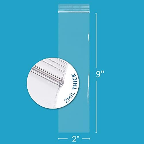 2" x 9" Long Zip Bags, 200 Count, 2 Mil, Incense & Necklaces, Value Pack - Image 2