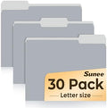SUNEE File Folders, 30 Pack Manilla Folders 8.5 x 11, Colored File Folders Home Office School Supplies for Documents Files Paper, Gray by SUNEE