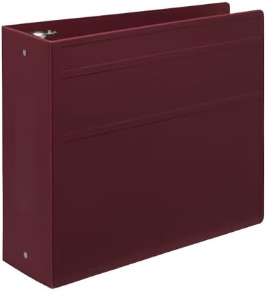 Carstens 4-Inch Heavy Duty 3-Ring Binder - Side Opening, Wine, Durable Plastic, Precision No-Gap Rings, Waterproof Cover, No Pockets, Holds 600 US Letter Sheets, BPA-Free, Made in USA (1843-3R) by Carstens